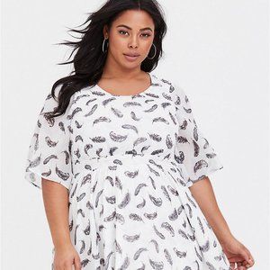 White Torrid Feather Dress
